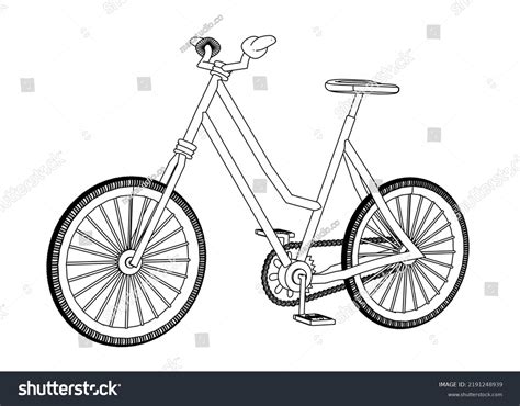 Bicycle Hand Drawing Sketch Black White Stock Illustration 2191248939 ...