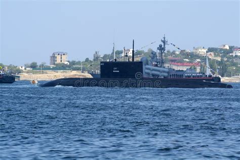 Submarine Rostov-on-Don in the Waters of the Sevastopol Bay. Editorial ...