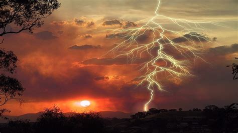 Red Skies Lightning | Live HD Wallpapers