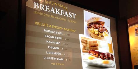 Showmars Breakfast Menu with Prices