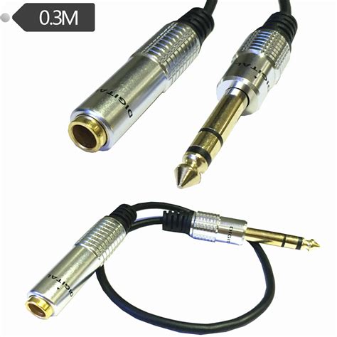 Metal stereo 6.35 revolutions 6.35 female audio adapter cable 6.35 to 3.5 mixer microphone ...