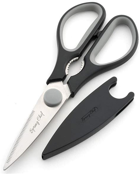 Spring Chef Kitchen Shears with Blade Cover, Stainless Steel Scissors