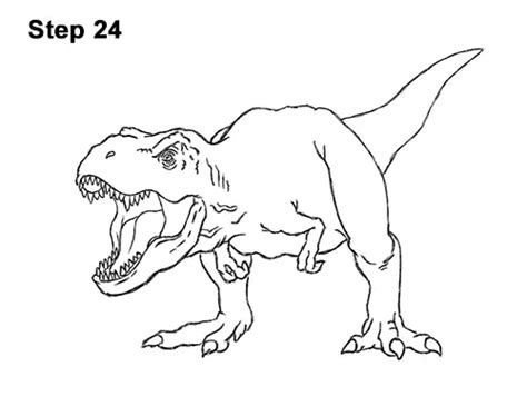 How to Draw a T. Rex Roaring VIDEO & Step-by-Step Pictures