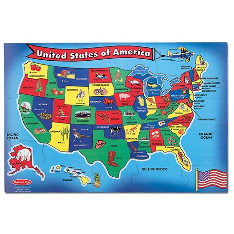 Melissa & Doug USA Map Floor Puzzle (51 pcs, 2 x 3 feet) - ToyMamaShop