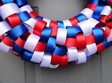 Patriotic Red White and Blue Ribbon Wreath - Etsy