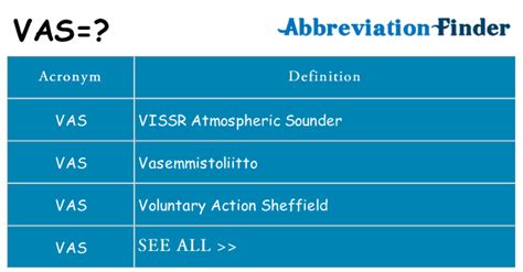 What does VAS mean? - VAS Definitions | Abbreviation Finder