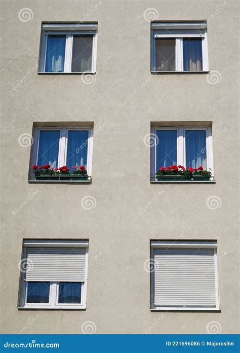 Windows of an Apartment Building Stock Photo - Image of windows, gray ...