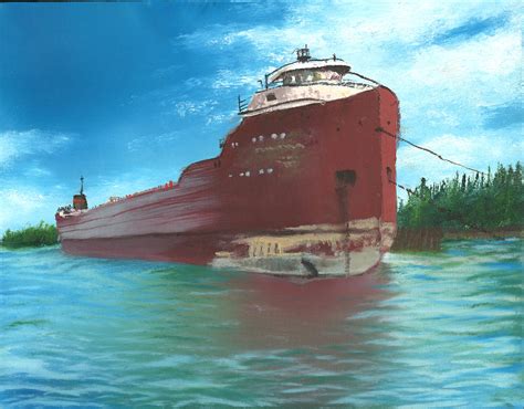 Freighter on the Great Lakes by panda8bamboo on DeviantArt