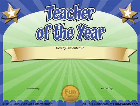 Funny Teacher Awards™ - 101 Printable Certificates, Fun Award Ideas for ...