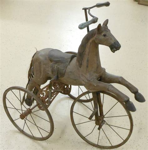 Antique Style Child's Wooden Horse Tricycle