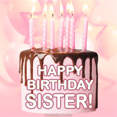 Happy Birthday Sister Gif With Name | The Cake Boutique