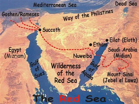 Route of the Exodus, showing Mt Horeb not located at the tip of the ...