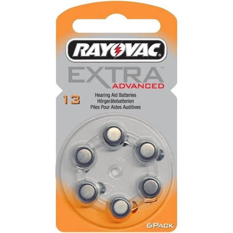 6 Hearing Aid Batteries Rayovac Advanced EXTRA 13 - www.pilesauditives.be