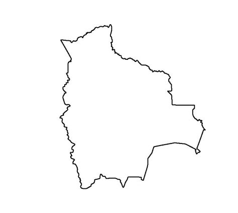 Mapa en Blanco de Bolivia para colorear, imprimir e dibujar –ColoringOnly.Com