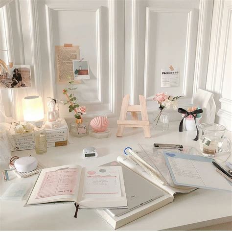 Korean Style Aesthetic Study Table - gicha web