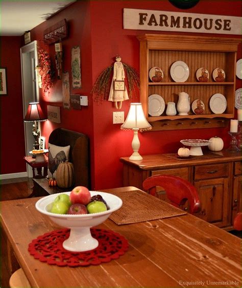 50 Fabulous Red and White Farmhouse Kitchen Ideas - TrueHome | Red kitchen walls, White ...