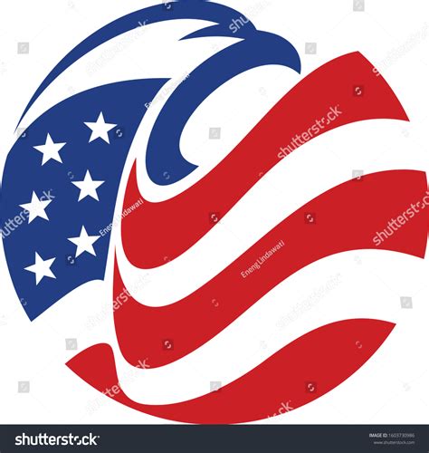 Eagle Head American Flag Circle Simple: เวกเตอร์สต็อก (ปลอดค่าลิขสิทธิ์) 1603730986 | Shutterstock