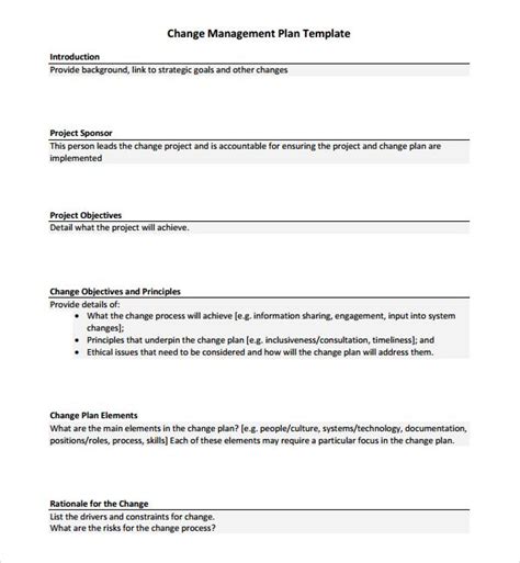 10+ Change Management Plan Templates | Word, Excel & PDF Templates ...