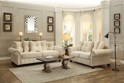 Homelegance Centralia Sofa Set - Polyester Blend - Cream 8458-SOFA-SET at Homelement.com