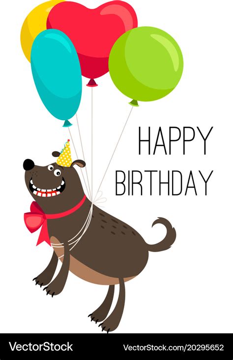 Happy birthday dog card Royalty Free Vector Image