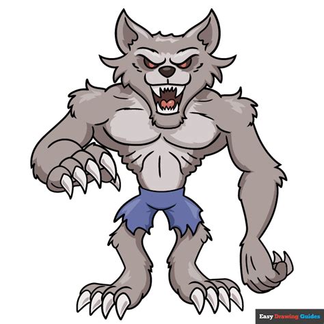 How to Draw a Cartoon Werewolf - Really Easy Drawing Tutorial