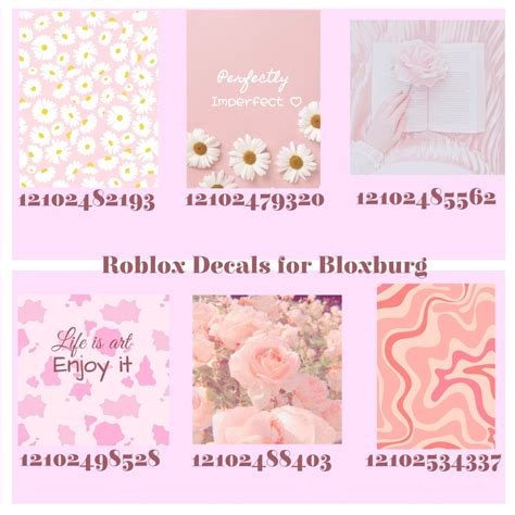 Pink aesthetic Bloxburg decals in 2023 | Preppy decal, Bloxburg decals codes aesthetic, House decals