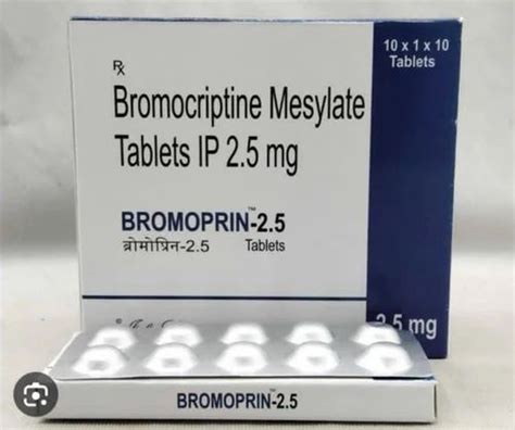 Bromoprin-2.5 Bromocriptine Mesylate Tablets 2.5mg (10 x 1 x 10 Tablets ...