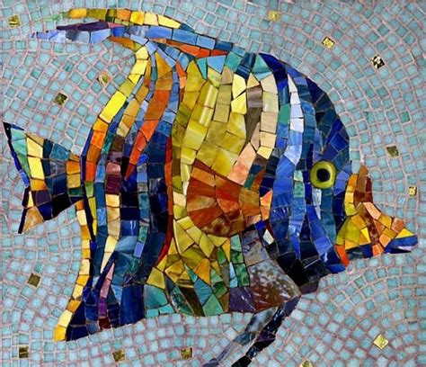 Œuvre mosaïque, Art de poissons, Animaux en mosaïque