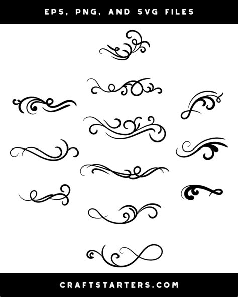 Swirl Flourish Silhouette Clip Art