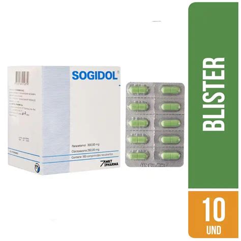 Sogidol (Clorzoxazona 250mg | Paracetamol 300mg) Comprimido Recubierto ...