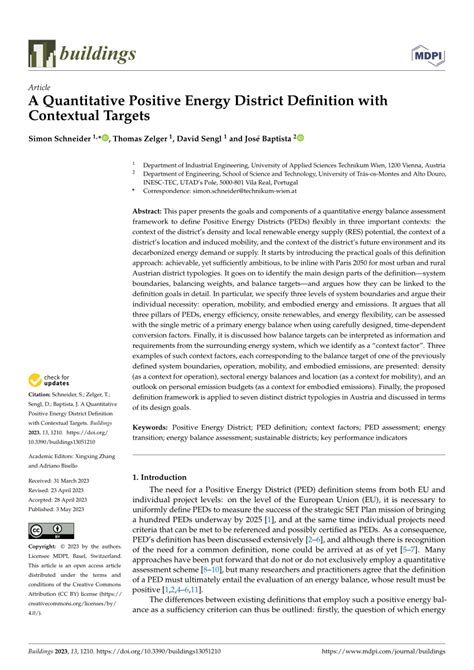 (PDF) A Quantitative Positive Energy District Definition with Contextual Targets