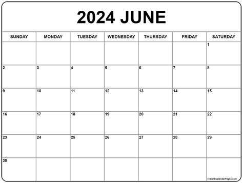 Printable Calendar June 2024 - Easy to Use Calendar App 2024