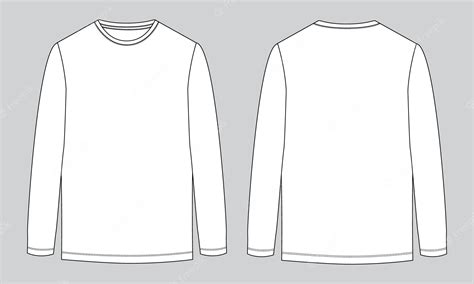 Premium Vector | Long sleeve t shirt fashion flat sketch vector illustration template front and ...