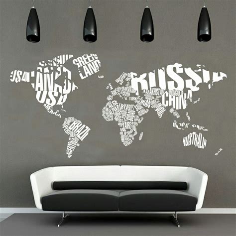 World Map Wall Decal, Map Decal, Wall Maps, Wall Decals, Home Decor ...