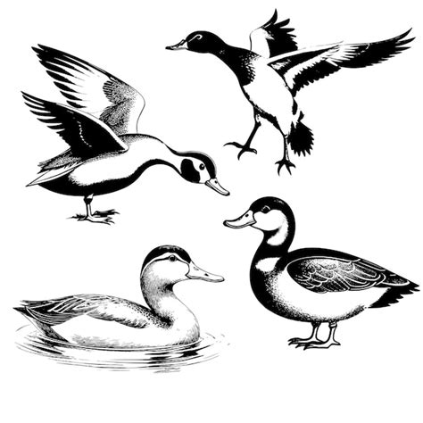 Premium Vector | Supervision of illustrations of four ducks poultry