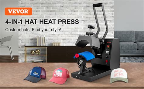 VEVOR Hat Heat Press, 4-in-1 Cap Heat Press Machine, 6x3inches ...