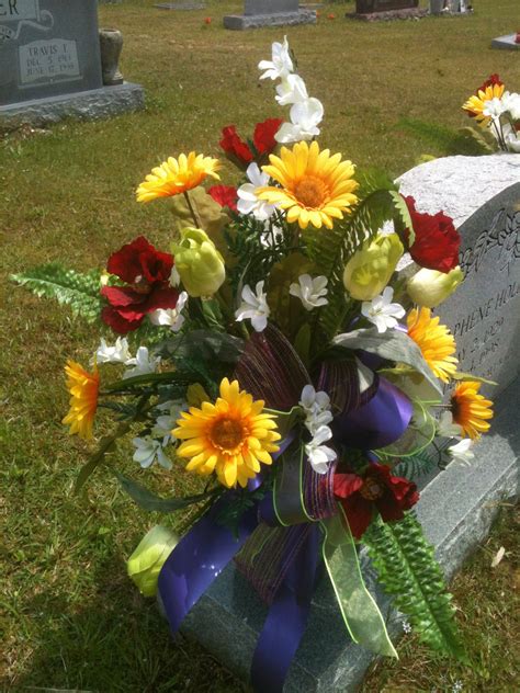 Cemetery vase arrangement Funeral Floral Arrangements, Artificial Floral Arrangements, Flower ...