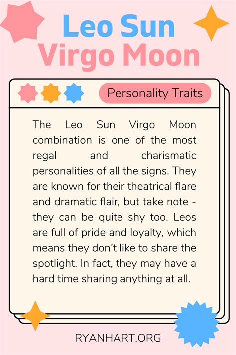 Leo Sun Virgo Moon Personality Traits | Ryan Hart