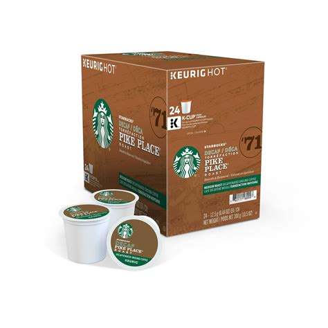 Starbucks Pike Place Decaf Coffee K-Cup Pods Medium Roast 24/Box (9573) 100684 - Walmart.com ...