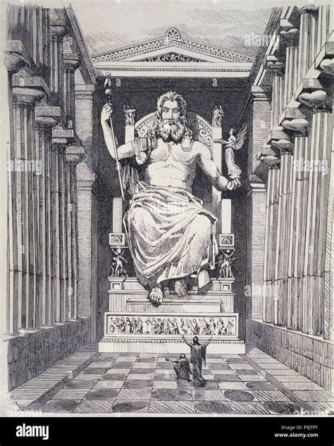 Chryselephantine Statue des Zeus, im Jahr 471 v. Chr. erbaut, im Tempel ...