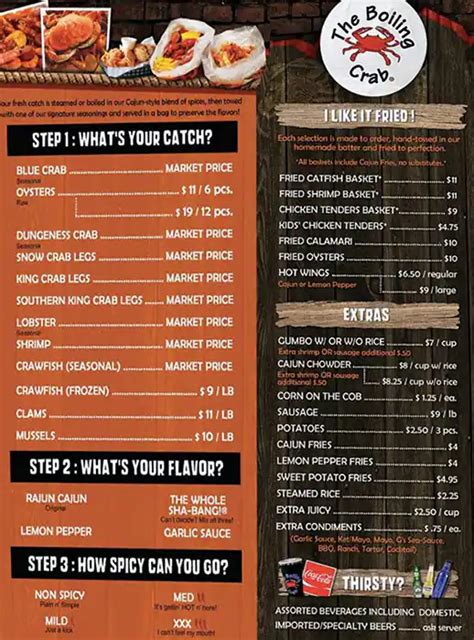 The Boiling Crab Menu, Menu for The Boiling Crab, Lake Highlands ...