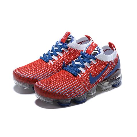 Nike Air VaporMax Flyknit 3 White/Blue/Red - Pk-Kicks