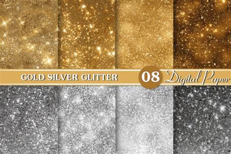 Gold Silver Glitter Background Graphic by Magic World · Creative Fabrica