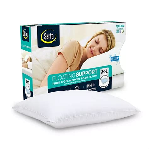 Serta® Floating Support Fiber & Gel Memory Foam Pillow - White ...