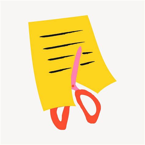 Scissors cutting paper, cute doodle | Free Vector Illustration - rawpixel