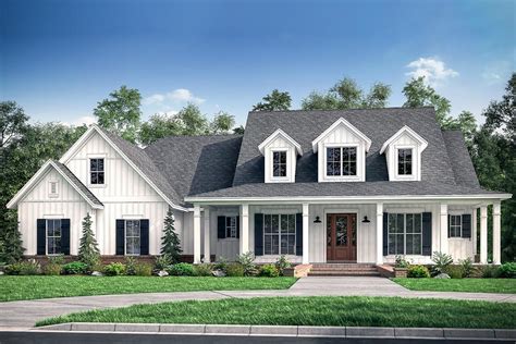 Fresh 4-Bedroom Farmhouse Plan with Bonus Room Above 3-Car Garage ...