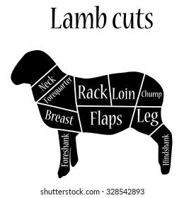 Vector Illustration Lamb Cuts Diagram Chart Stock Vector (Royalty Free) 328542893 | Shutterstock