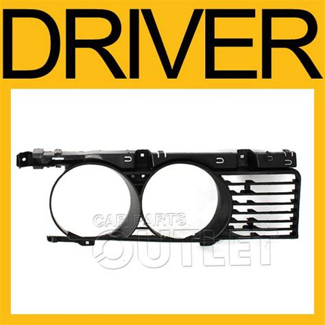 Find 94 95 BMW 530i 540i FRONT GRILLE MATERIAL BLACK PLASTIC E34 HEADLAMP HOLES LEFT in ...