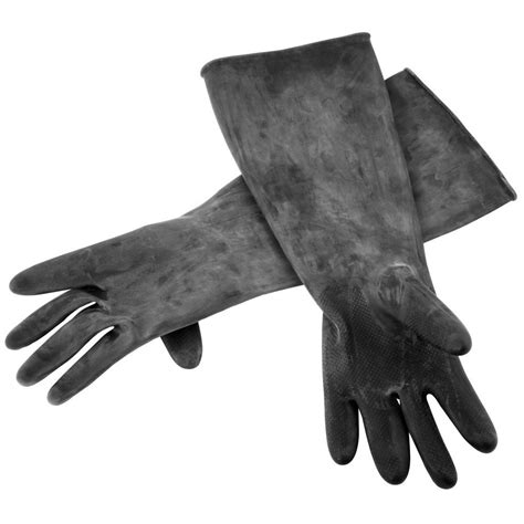 Black Natural Latex Gloves 18″ Long - Clean-Mart