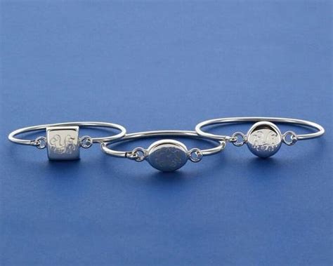 Monogrammed Bracelet Engraved Sterling Silver Cuff